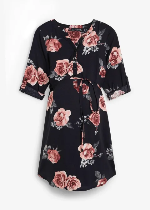 Robe-blouse de grossesse et d'allaitement en viscose fluide