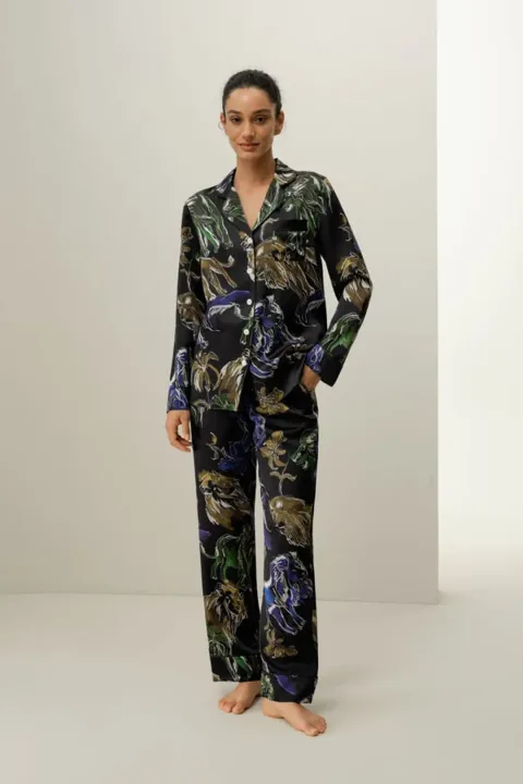 LILYSILK Ensemble De Pyjama En Soie Lion Soie De Mûrier De Haute Qualité Lion Xl