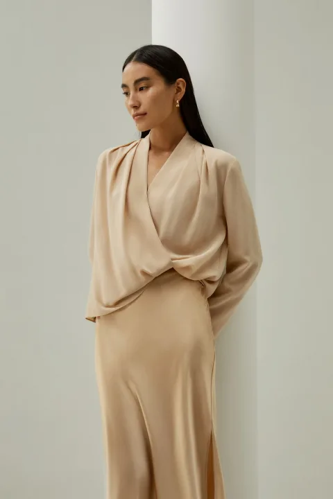 LILYSILK Chemisiers Soie Léger Mais Durable Soie De Haute Qualité Facile À Assortir S'Accorde Avec N'Importe Quelle Tenue Or Pâle L