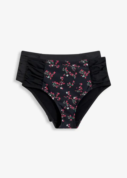 Lot de 2 bas de bikini sculptants en polyamide recyclé, maintien fort