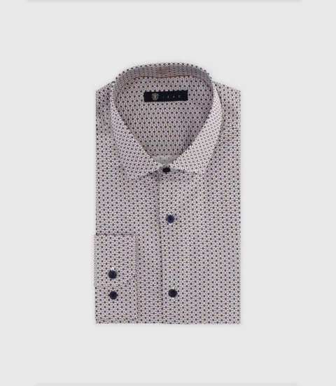 IZAC - Chemise manches longues imprimée marine