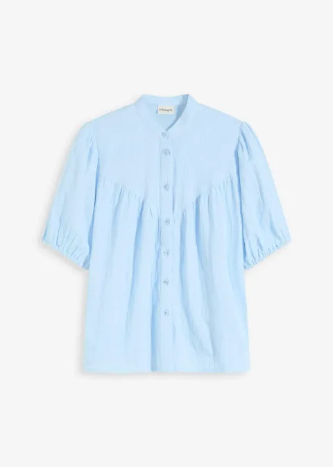 Chemisier manches courtes en gaze de coton
