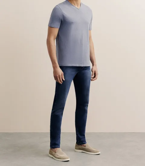 IZAC - T-shirt col V bleu gris