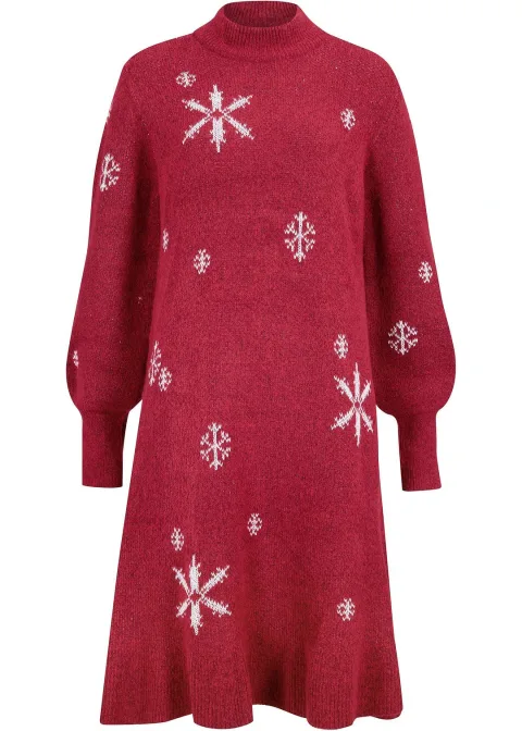Robe en maille avec flocons de neige