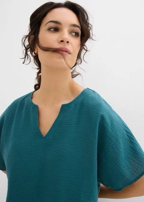Blouse oversize à base élastiquée