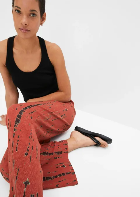 Pantalon palazzo en viscose fluide