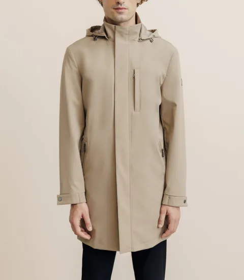 IZAC - Parka longue et légère beige