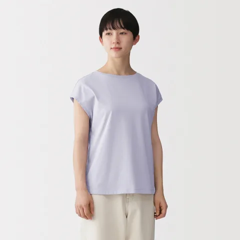 T‐shirt en jersey à manches cap pour femme