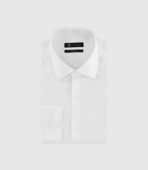 IZAC - Chemise twill infroissable blanche