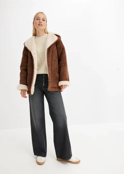 Veste en sherpa à capuche