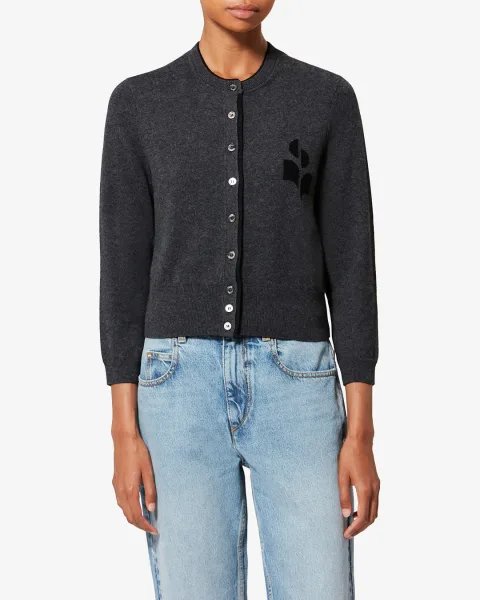 Cardigan Logo Lona - Femme - Anthracite-noir - Taille 40 - Marant Étoile