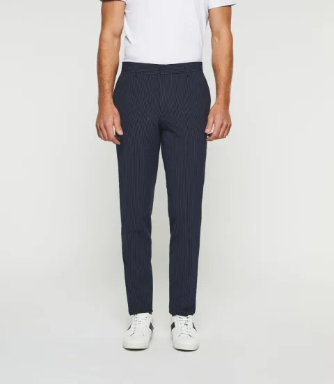 IZAC - Pantalon ville à rayures marine ''Bcode''