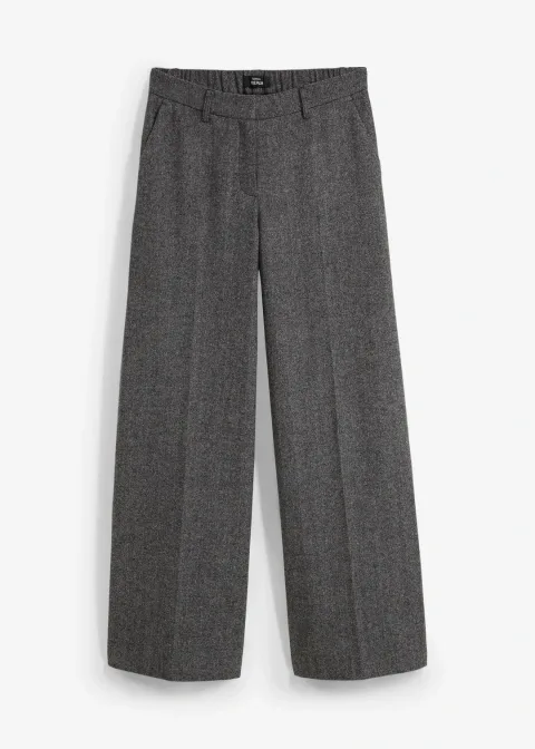 Pantalon à motif chevrons, laine majoritaire