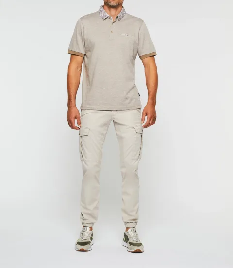 IZAC - Polo manches courtes beige foncé ''Guylaine''
