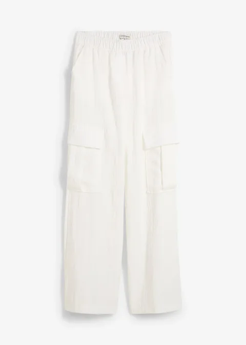 Pantalon cargo fluide en Lyocell mélangé