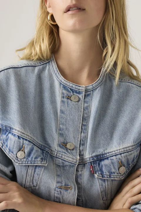 Levi's Veste Trucker Sans Col Shrunken ‘90s - Femme - Blanc / Tooth Fairy - L