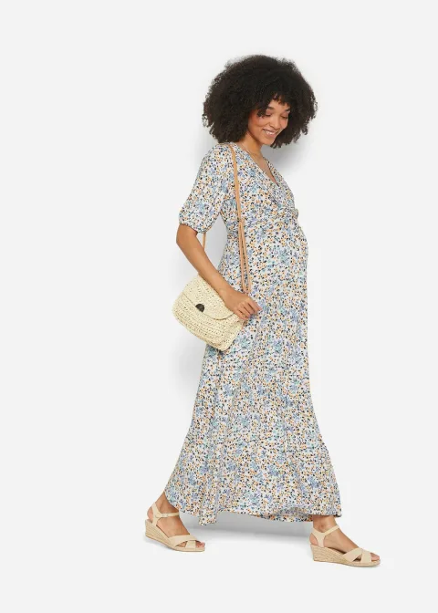 Robe longue de grossesse et d'allaitement en jersey
