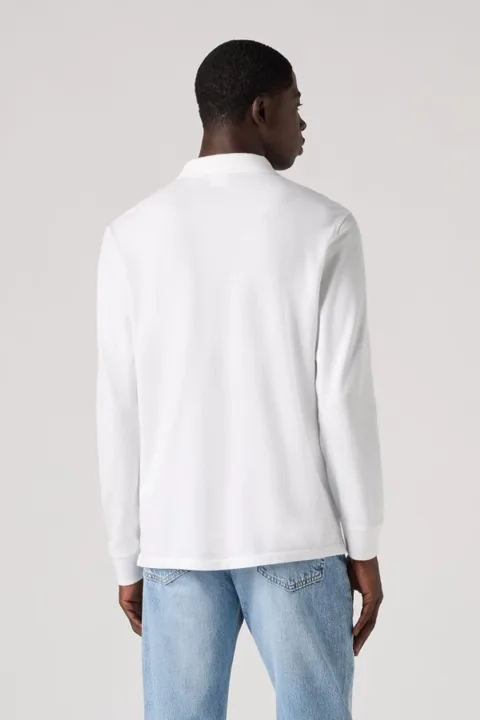 Levi's Long Sleeve Housemark Polo Shirt - Homme - Blanc / Bright White - XL