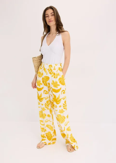 Pantalon large en viscose texturée
