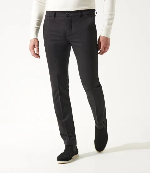 IZAC - Pantalon chino taille élastique noir VTWILL