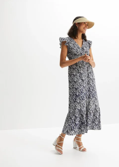 Robe longue à manches papillon