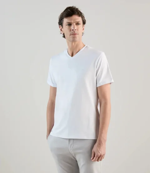 IZAC - T-shirt col V basic blanc