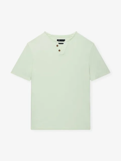 IZAC - T-shirt col tunisien vert