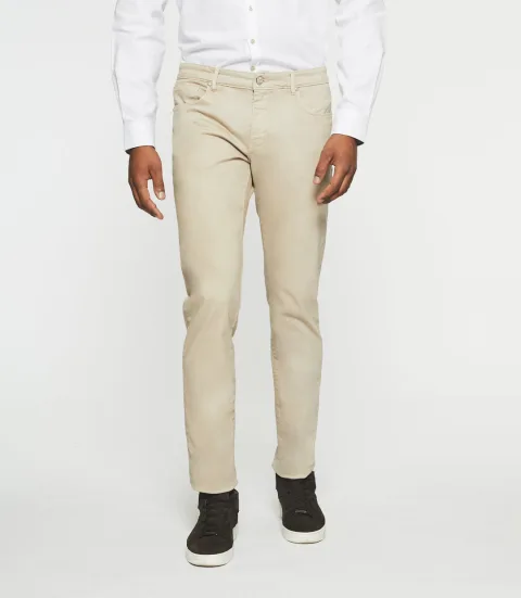 IZAC - Jean slim 5 poches mastic ELEGANCE