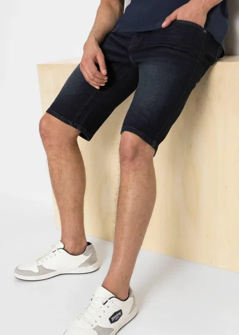 Bermuda en jean extensible avec entrejambe renforcé, regular