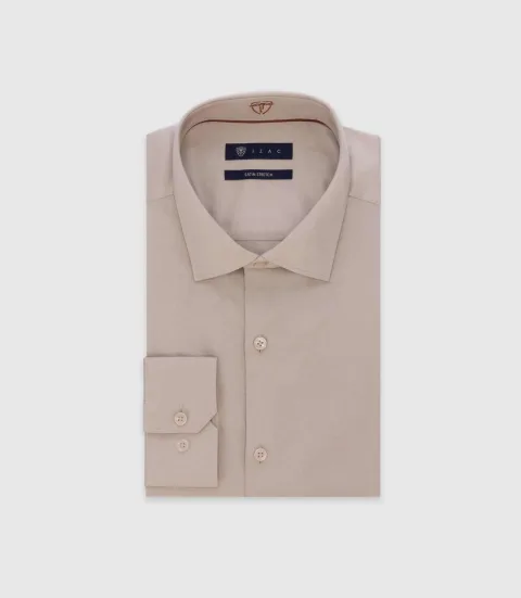 IZAC - Chemise slim beige