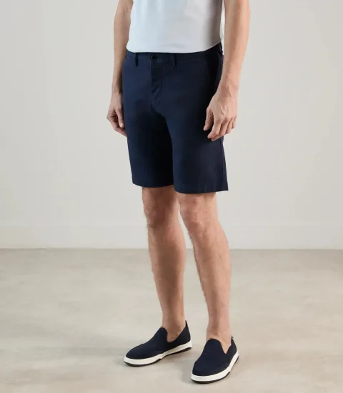 IZAC - Bermuda coton stretch marine