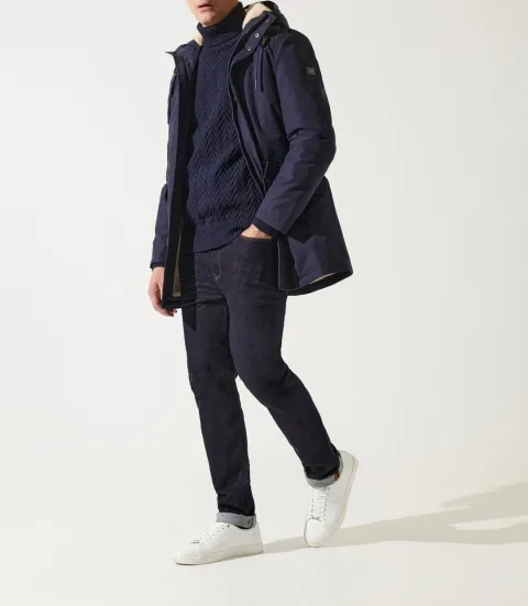 IZAC - Parka longue à capuche marine MANCHESTER