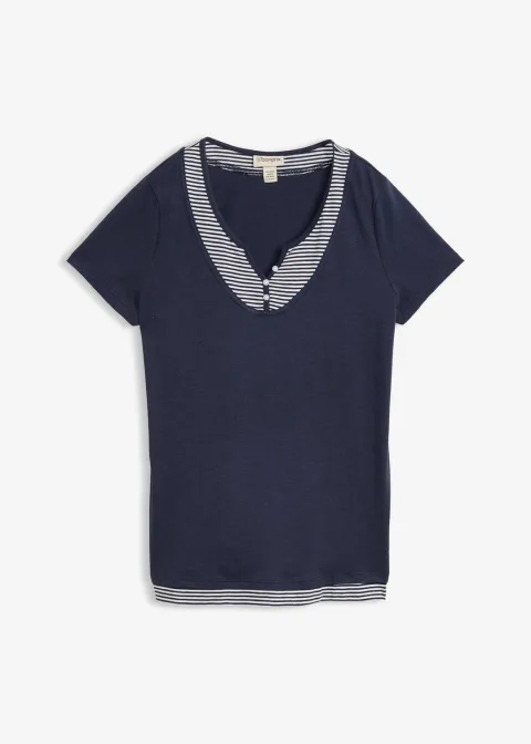 T-shirt coton style 2 en 1, manches courtes