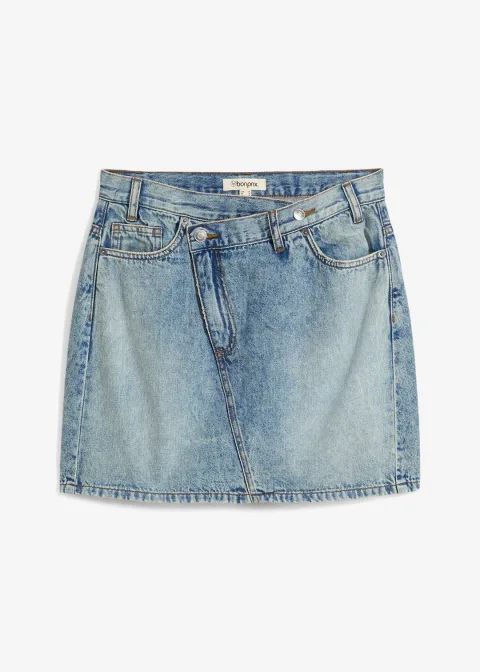 Jupe en jean à fermeture décalée asymétrique