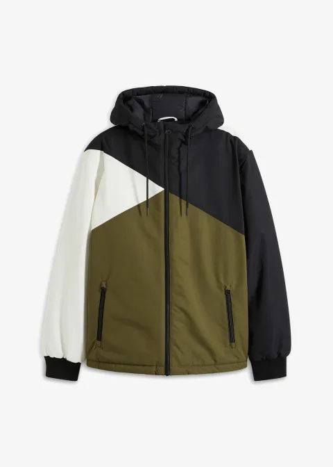 Veste d’hiver tricolore à capuche
