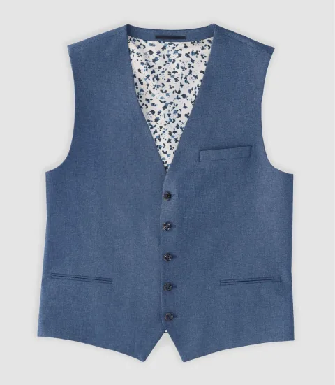 IZAC - Gilet ville bleu effet denim