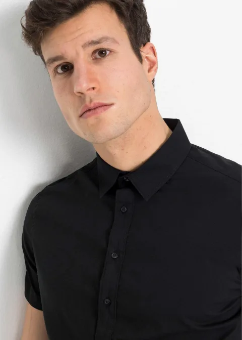 Chemise manches courtes extensible, slim