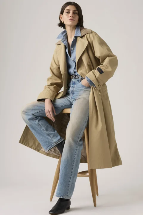 Levi's Trench Long Classique Bree - Femme - Beige / Travertine - 2XS