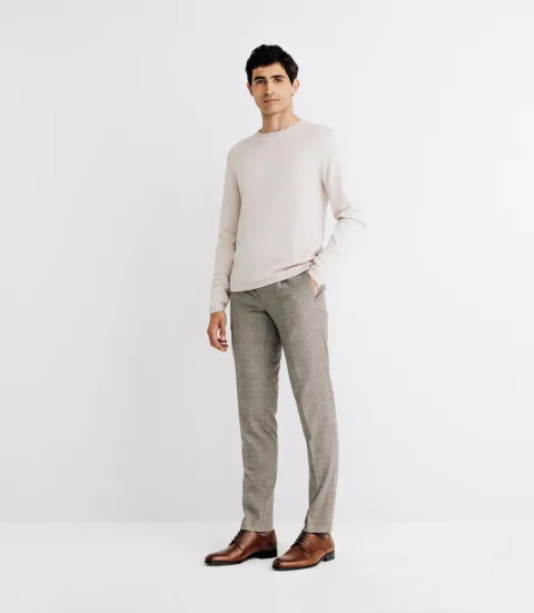 IZAC - Pull col roulé en laine mérinos beige