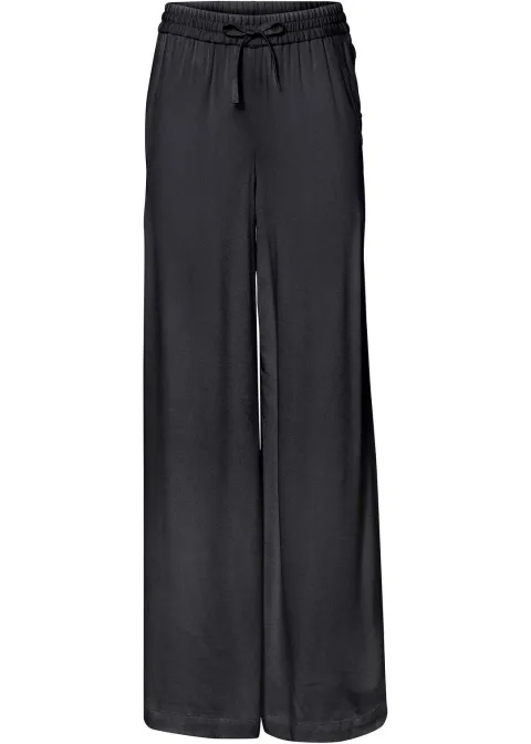 Pantalon fluide en viscose légèrement brillante