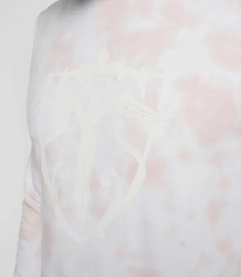 IZAC - Sweat tie & dye rose et blanc ''Swdinis''