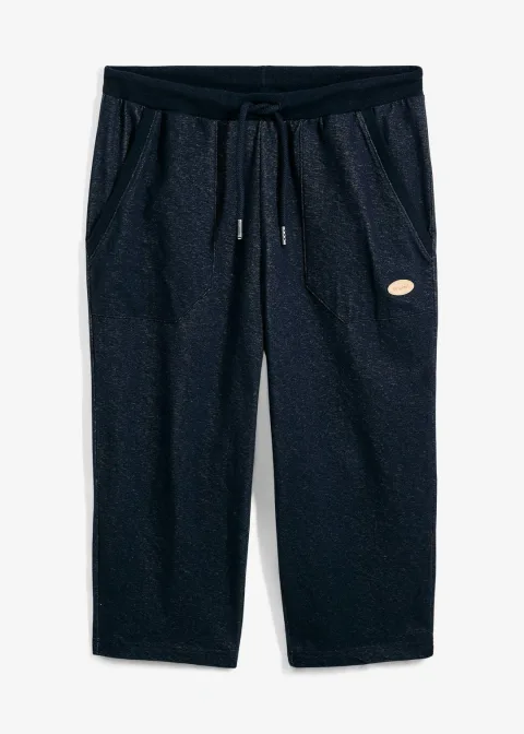 Pantalon sweat 3/4 effet jean, taille élastiquée