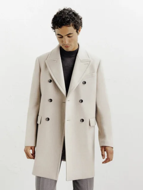 IZAC - Manteau ville croisé beige
