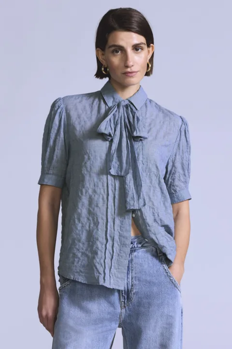 Levi's Chemise Manche Courte Weekend - Femme - Bleu / Btt Mini Plaid Capsule 1 - XS