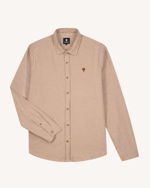 Chemise crème & beige clair coton - IRATY