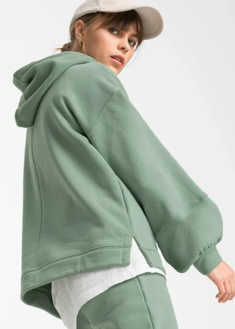 Sweat à capuche oversize en coton mélangé doux