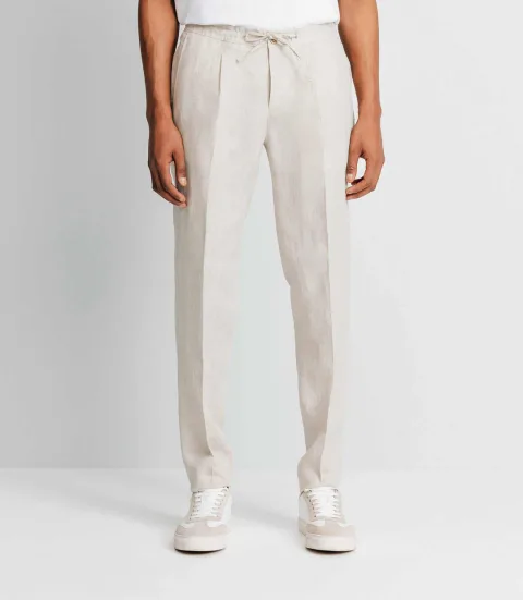 IZAC - Pantalon ville 100% lin beige