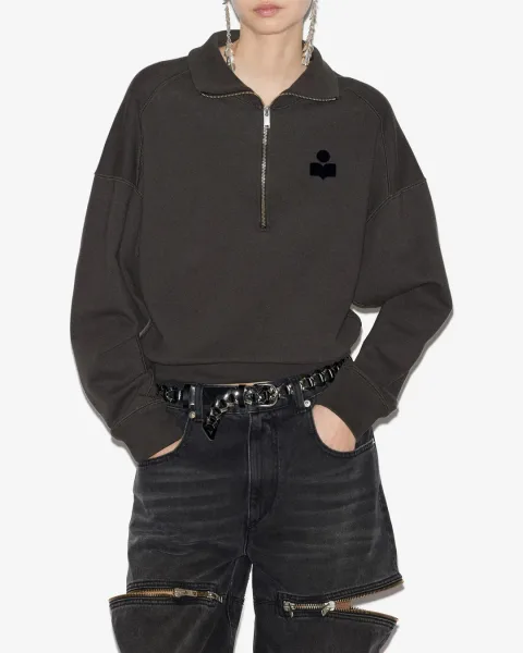 Sweatshirt Ross - Femme - Noir Délavé - Taille 36 - Marant Étoile