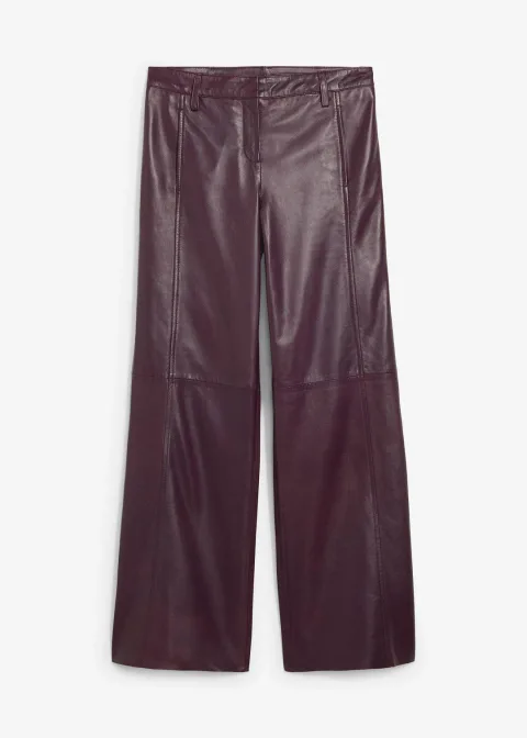 Pantalon large en cuir d’agneau nappa