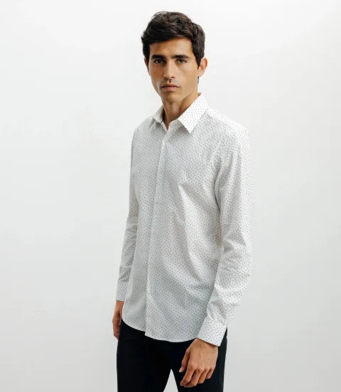 IZAC - Chemise ville imprimée blanc